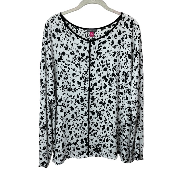 Vince Camuto Black and White Blouse Size XL - Picture 3 of 8